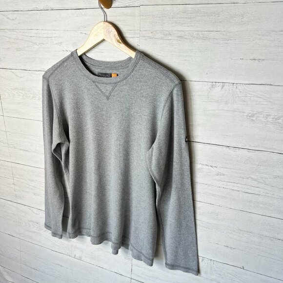 Quiksilver Top Womens SZ Small Gray Thermal Long Sleeve Cotton Blend Minimalist - Picture 4 of 16
